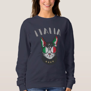 Sudadera Bandera de hincha italiana de mascota de gato de f
