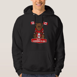 Sudadera Bandera de hojas de arce canadiense Feliz Día de C
