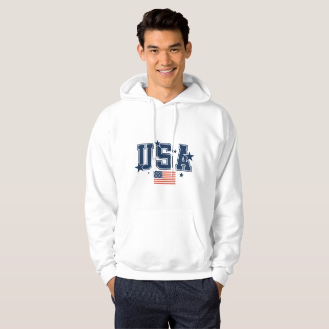 Sudadera Bandera de hombres EE. UU. (Anverso completo)