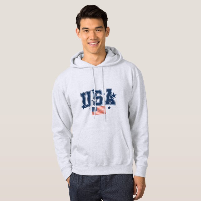 Sudadera Bandera de Hombres EE. UU. (Anverso completo)