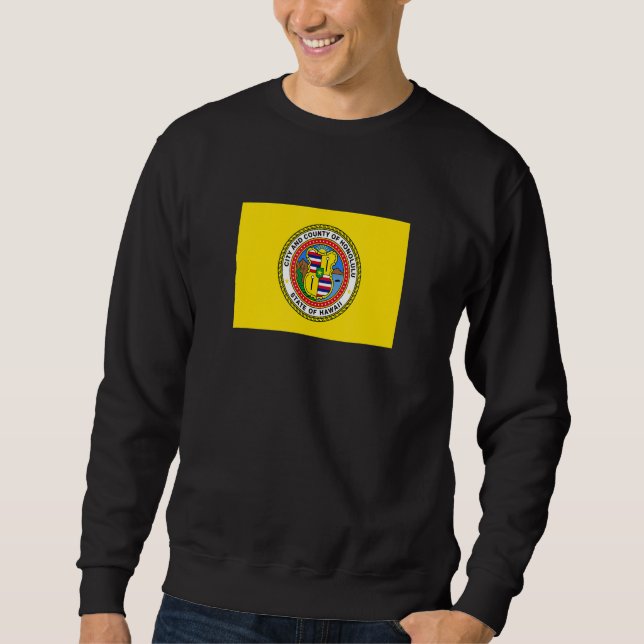 Sudadera Bandera de Honolulu Hawaii (Anverso)