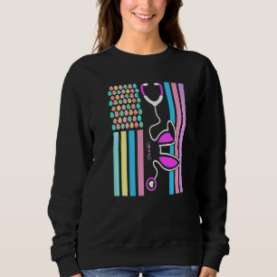 Sudadera Bandera de huevos norteamericanos Stethoscope Médi