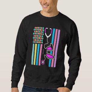 Sudadera Bandera de huevos norteamericanos Stethoscope Médi