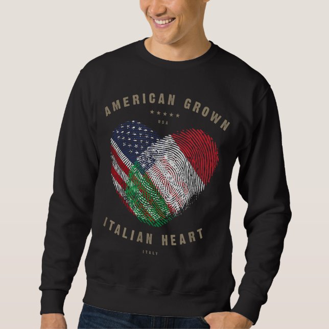 Sudadera Bandera de Italia de American Grown Italian Heart  (Anverso)
