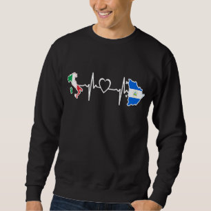 Sudadera Bandera de Italia nicaragüense latido del corazón 