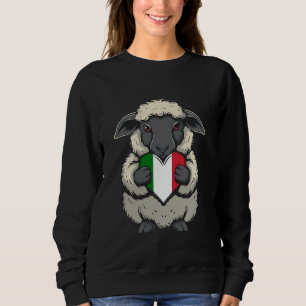 Sudadera Bandera de Italia Oveja Orgullo Italiano Corazón I