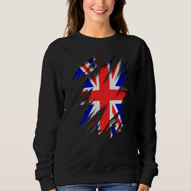 Sudadera Bandera De Jack De Unión De Gbr De Inglaterra (Anverso)