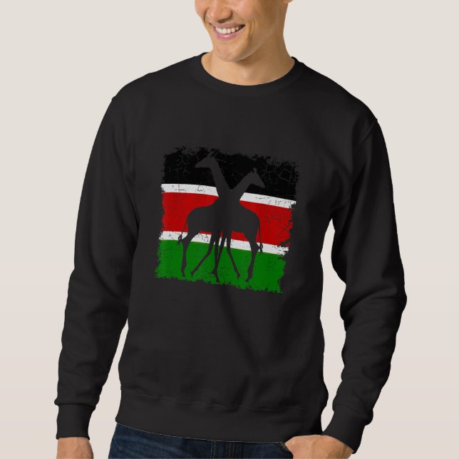 Sudadera Bandera de Kenia con jirafa (Anverso)
