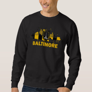 Sudadera Bandera de la ciudad de Baltimore Skyline Downtown