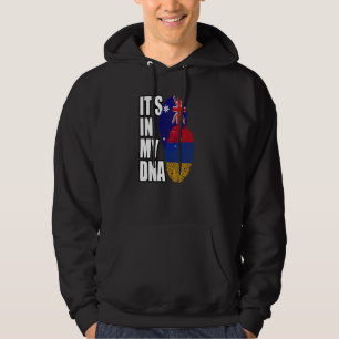 Sudadera Bandera de la herencia del ADN mixto armenio y aus