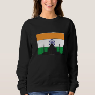 Sudadera Bandera de la India con el horizonte del Taj Mahal