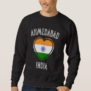 Sudadera Bandera de la India Corazón Ciudad de Ahmedabad