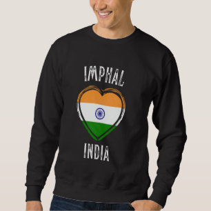 Sudadera Bandera de la India Corazón Ciudad de Imphal