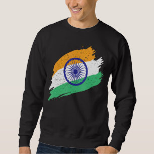 Sudadera Bandera De La India En Color Tricolor Con Ashoka C