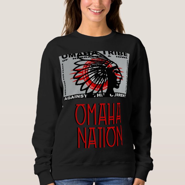 Sudadera Bandera de la Nación de Omaha Nacido Nativo Jefe d (Anverso)