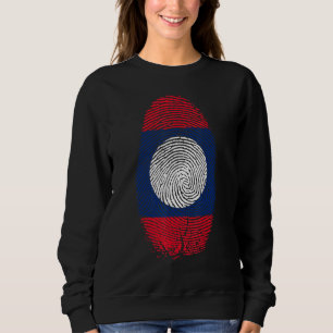 Sudadera Bandera De Laos Huella Dactilar Está En Mi Adn Par