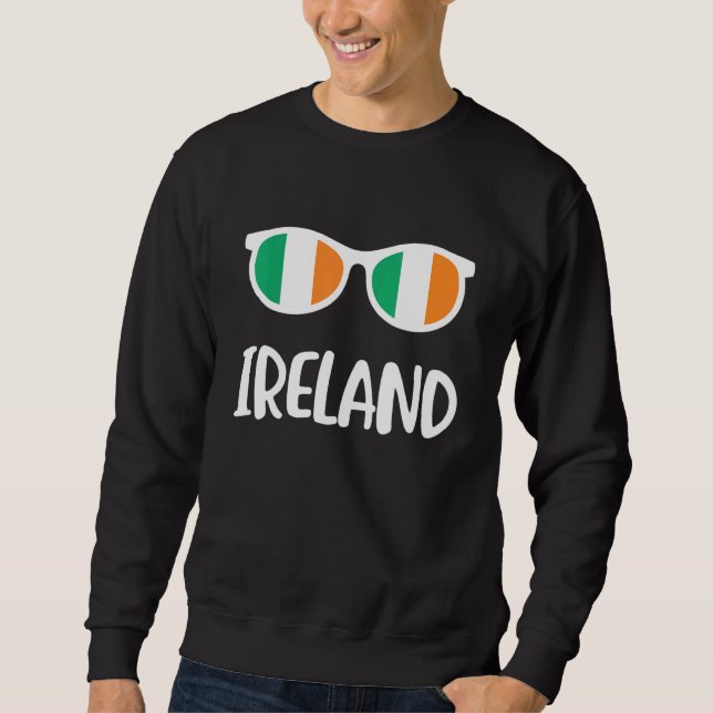 Sudadera Bandera de las gafas de sol Irlanda Nacido (Anverso)