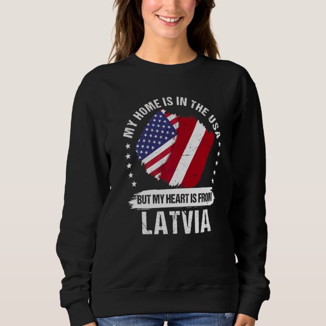 Sudadera Bandera de Letonia Patriota Americano Raíz Letona  (Anverso)