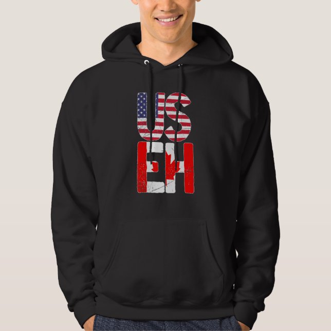 Sudadera Bandera De Los Ee.Uu. Canadiense Maple Leaf Useh C (Anverso)