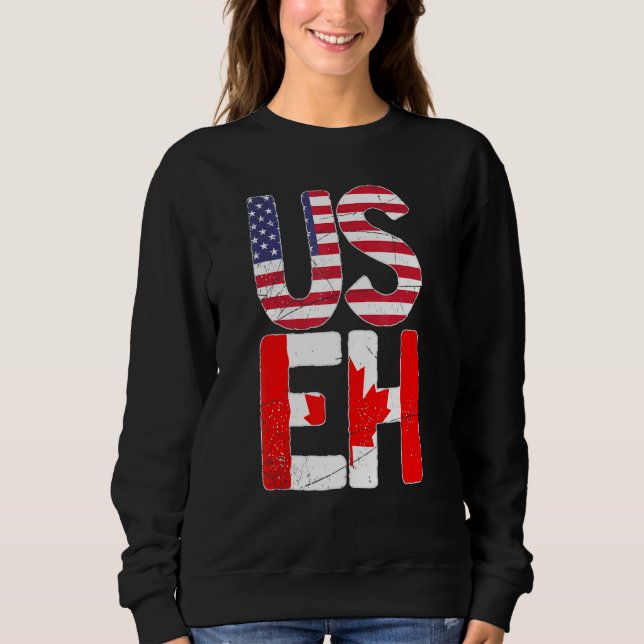 Sudadera Bandera De Los Ee.Uu. Canadiense Maple Leaf Useh C (Anverso)