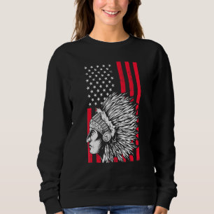 Sudadera Bandera de los Estados Unidos Indios Nativos A