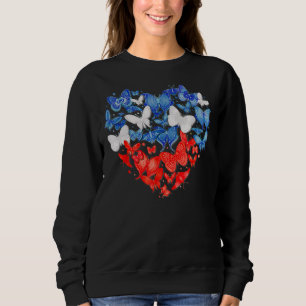 Sudadera Bandera De Los Estados Unidos Mariposa Cute 4 De J