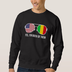 Sudadera Bandera de Mali Usa lentes de sol norteamericanos 