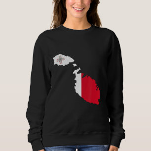 Sudadera bandera de Malta en contorno de Malta Malta