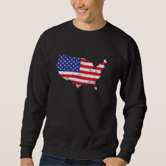 Sudadera Bandera de mapa de EE.UU.
