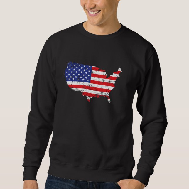 Sudadera Bandera de mapa de EE.UU. (Anverso)