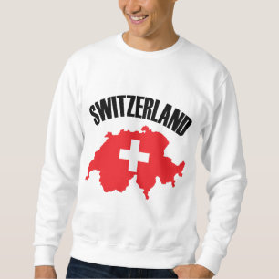 Sudadera Bandera de mapa de Suiza