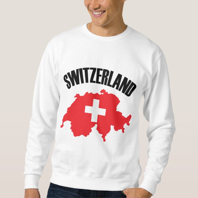 Sudadera Bandera de mapa de Suiza (Anverso)