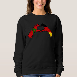 Sudadera Bandera de Marruecos Alemania   Corazón marroquí a