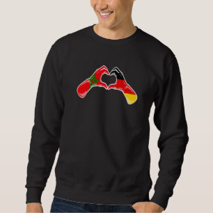 Sudadera Bandera de Marruecos Alemania Corazón marroquí ale
