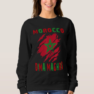 Sudadera Bandera de Marruecos Fría Bandera Roja y Verde de 