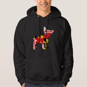 Sudadera Bandera de Maryland Francés Bull Dog Silhouette