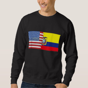Sudadera Bandera de Medio Ecuador entre Ecuador y Estados U