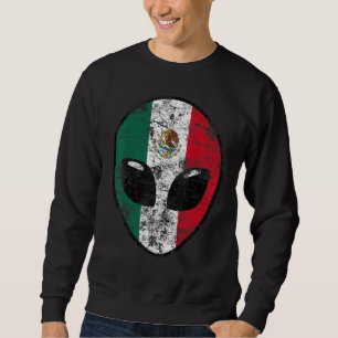 Sudadera Bandera de México   Alien Mexicano Vintage