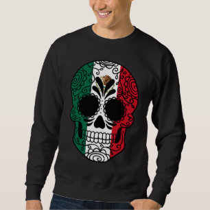 Sudadera Bandera de México Calavera de azúcar mexicana