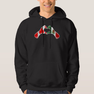 Sudadera Bandera de México Canadá Corazón canadiense mexica