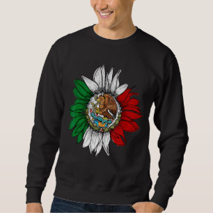 Sudadera Bandera De México Girasol Día Mexicano Del Infiern