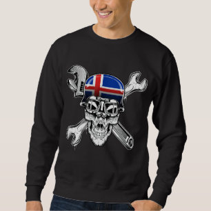 Sudadera Bandera de motocicleta de cráneo islandesa