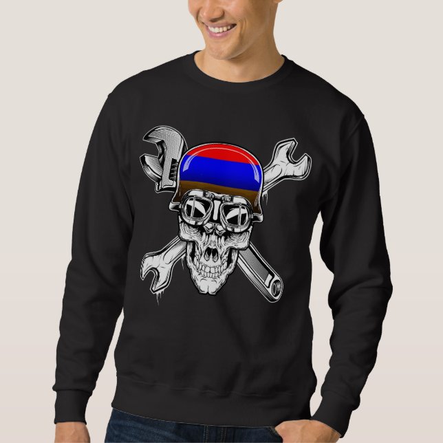 Sudadera Bandera de motocicletas Skull de Armenia (Anverso)