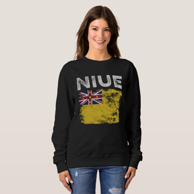 Sudadera Bandera de Niue perturbada - Bandera de Niue (Anverso completo)