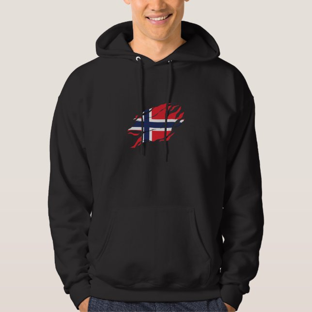 Sudadera Bandera de Noruega dentro de mí, Escandinavia dent (Anverso)