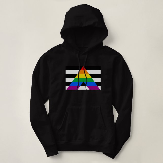 Sudadera Bandera de orgullo aliado (Diseño del anverso)