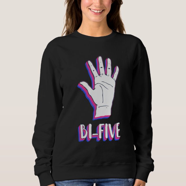 Sudadera Bandera de orgullo de mano bisexual Bi Five LGBTQ  (Anverso)