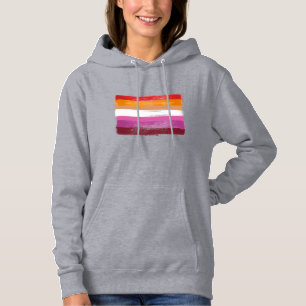 SUDADERA BANDERA DE ORGULLO LESBIANA PINTADA RAYAS DE PUEST