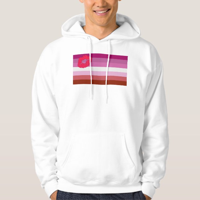 Sudadera bandera de orgullo lésbico de labios rojos Slipper (Anverso)
