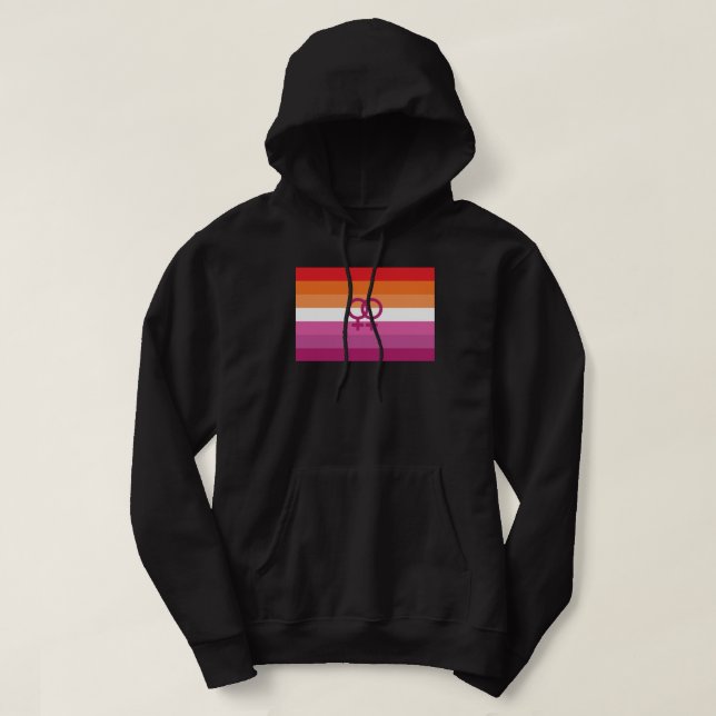 Sudadera Bandera de orgullo lésbico WLW (Atardecer) (Diseño del anverso)
